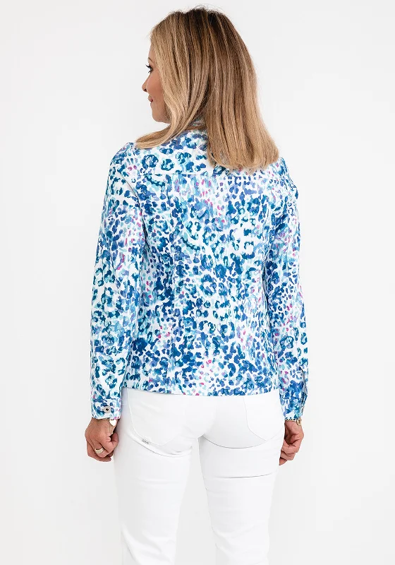 Robell Happy Leopard Print Jacket, Blue Multi