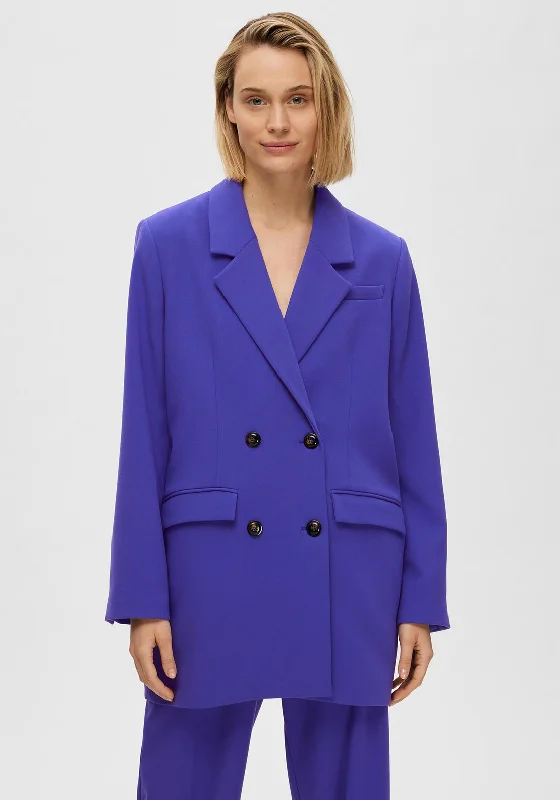 Selected Femme Myla Relaxed Blazer, Royal Blue