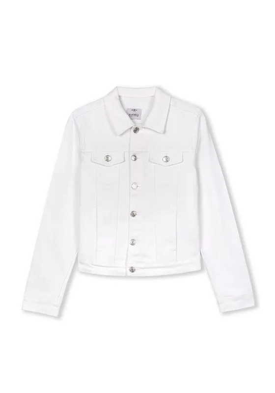 Tiffosi Girl Eleonor Long Sleeve Denim Jacket, White