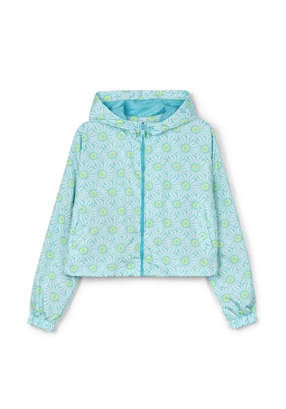 Tiffosi Girl Nina Cropped Long Sleeve Floral Jacket, Blue