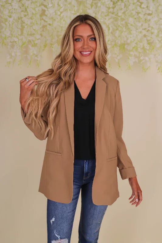 Downtown Business Blazer-Taupe