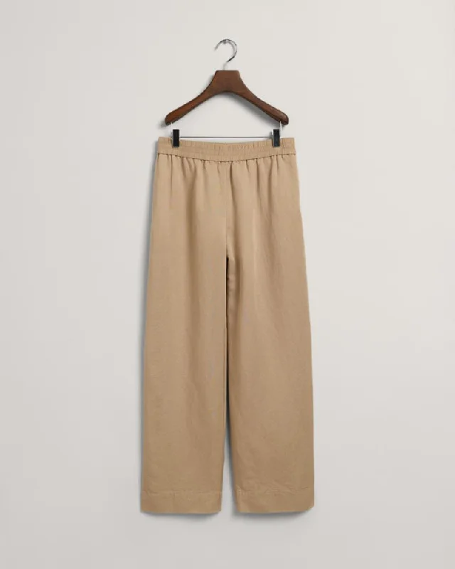 Gant Apparel Womens LINEN VISCOSE PULL-ON PANTS 209/HORN BEIGE