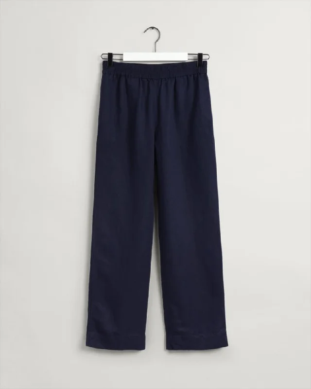 Gant Apparel Womens D2. LINEN VISCOSE PULL-ON PANTS 433/EVENING BLUE