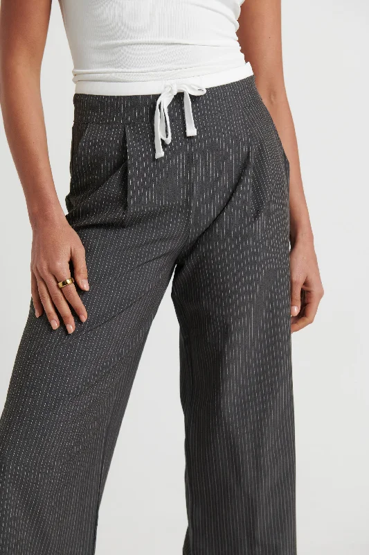 Lyric Pant Grey Pinstripe