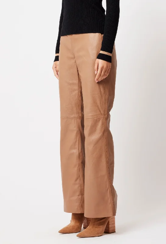 Nova Leather Pant in Husk