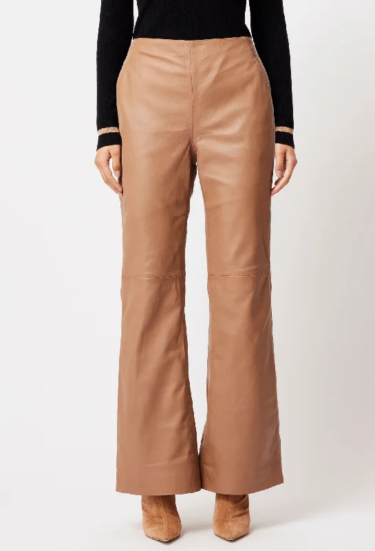 Nova Leather Pant in Husk