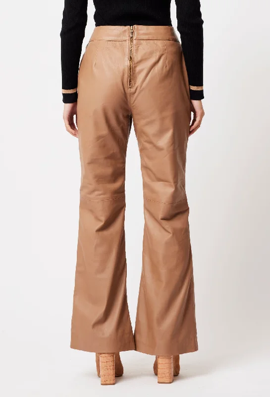 Nova Leather Pant in Husk