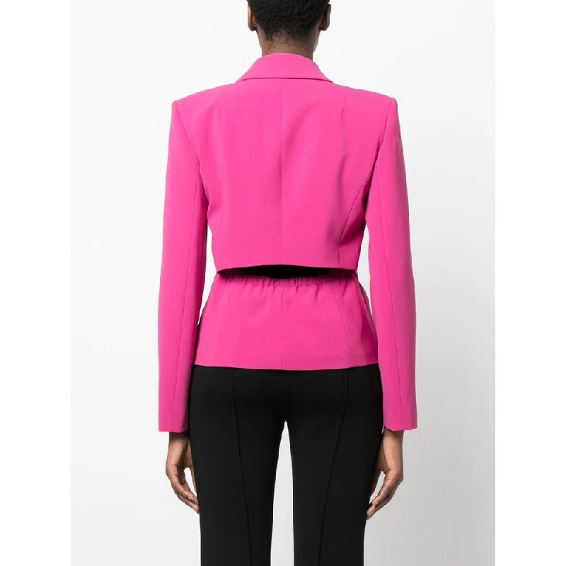 Patrizia Pepe Fuchsia One-Button Stretchy Chic Blazer