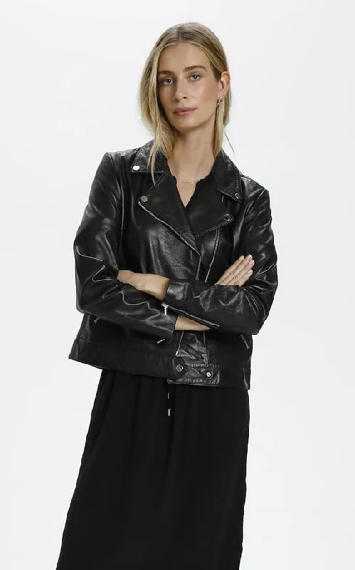 Soaked In Luxury- Leather Biker Jacket