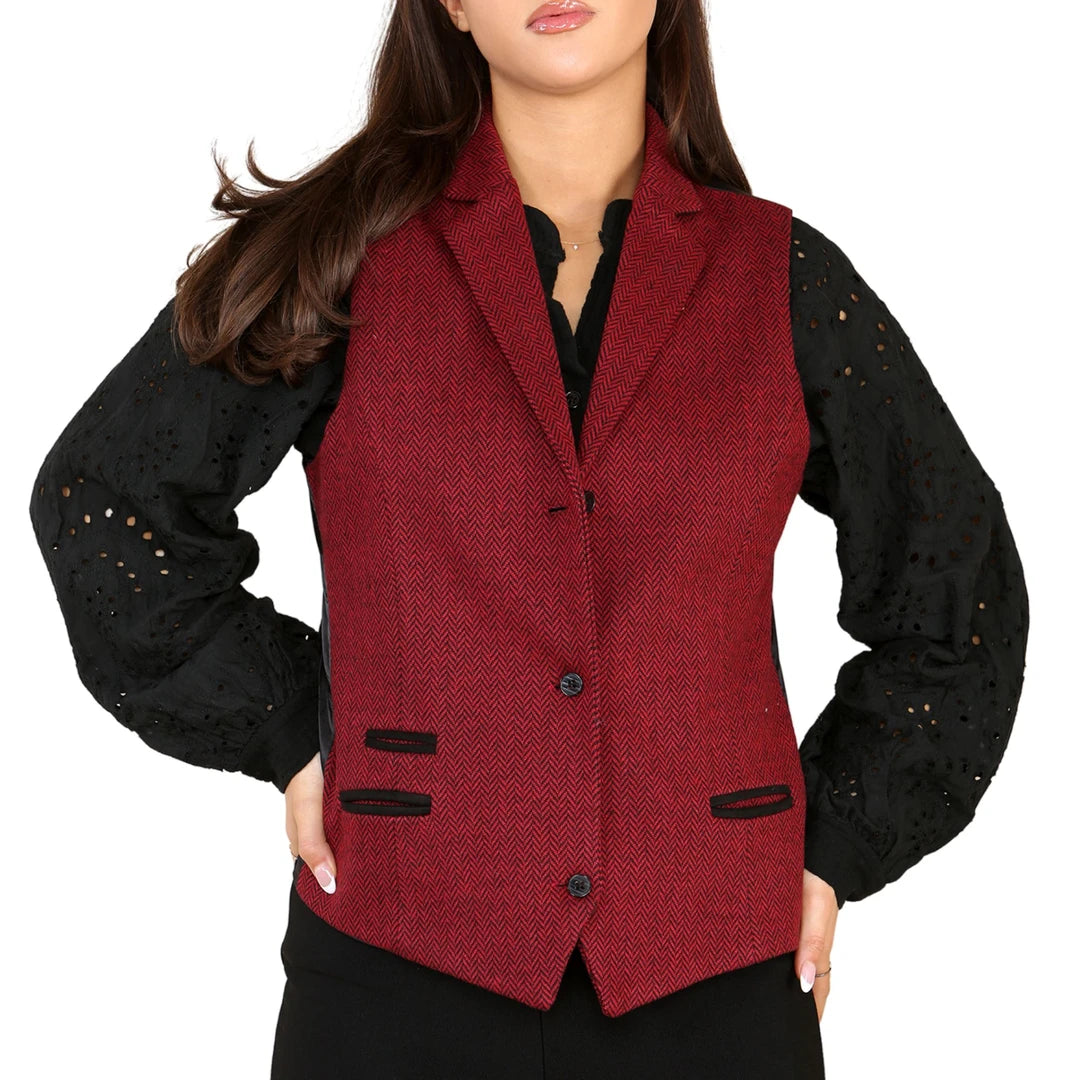 Burgundy / UK 8 / Waistcoat