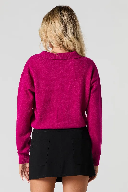 Buttoned Collared Sweater