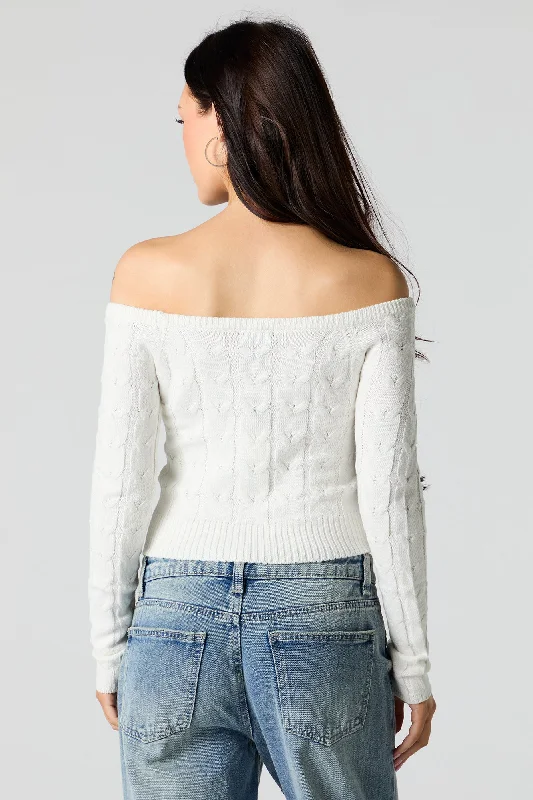 Cable Knit Cropped Sweater