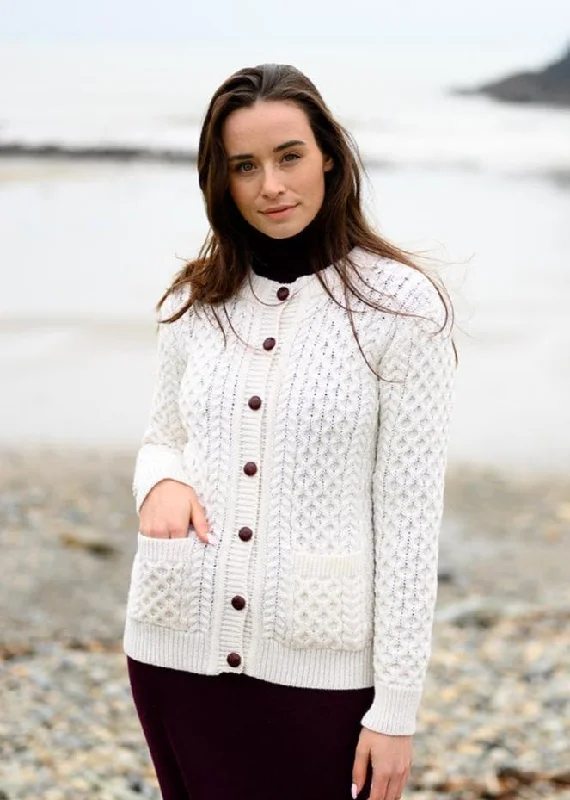 Aran Lumber Cardigan | Natural