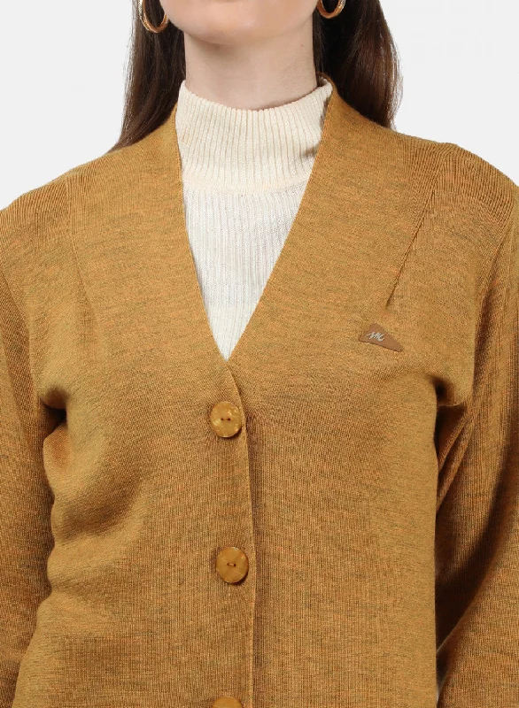 Women Yellow Solid Cardigan