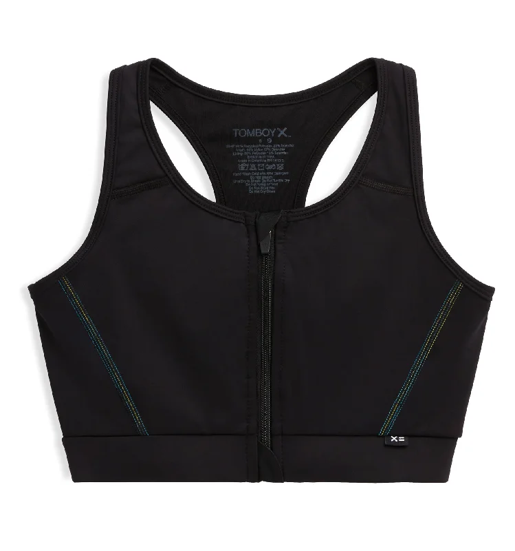 Swim Racerback Zip Top LC - Black Ombre