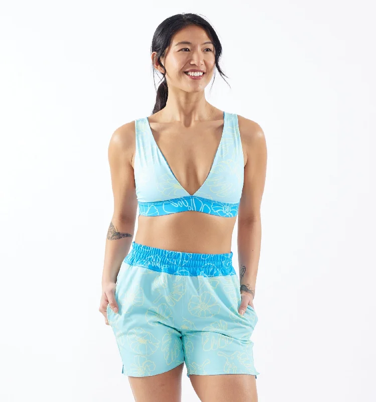 Swim Reversible Plunge Top LC - Keep Palm