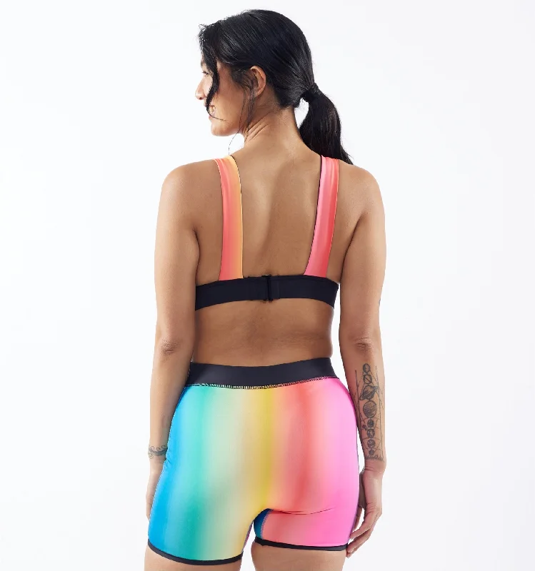 Swim Reversible Plunge Top - Melting Rainbow