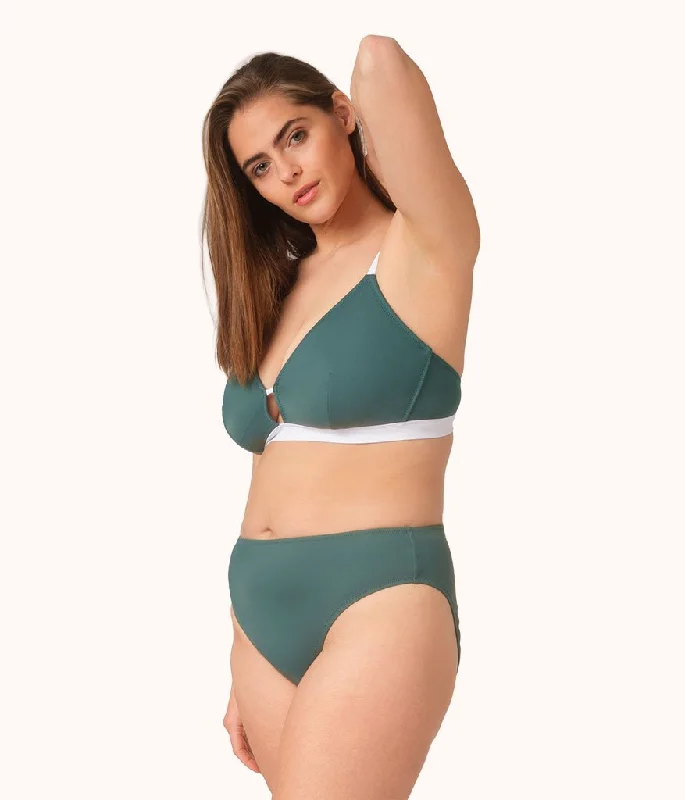 The Busty Bralette: Harbor Green/White