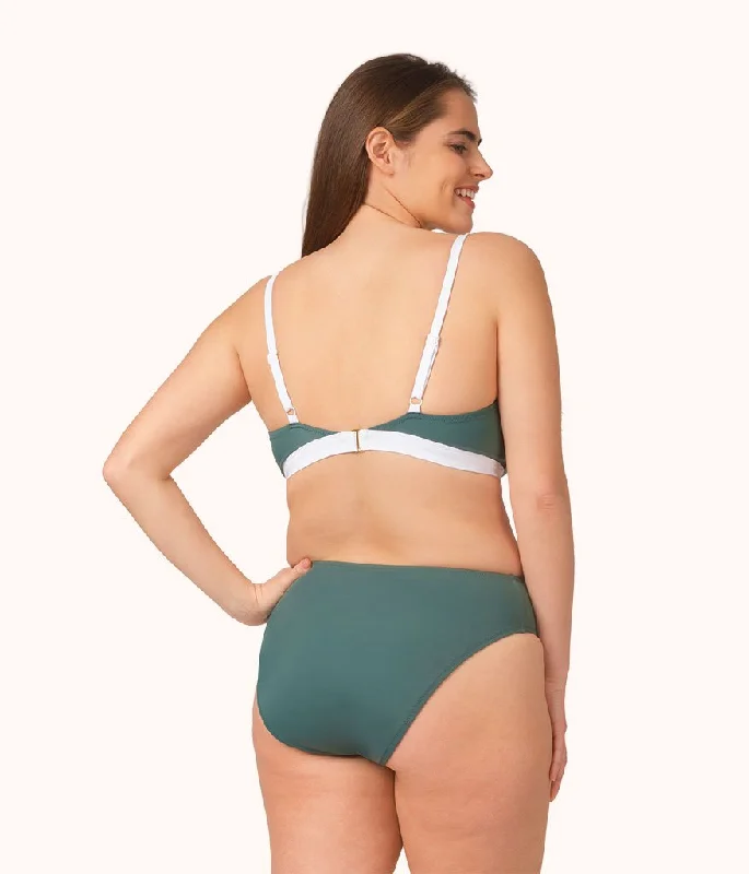 The Busty Bralette: Harbor Green/White