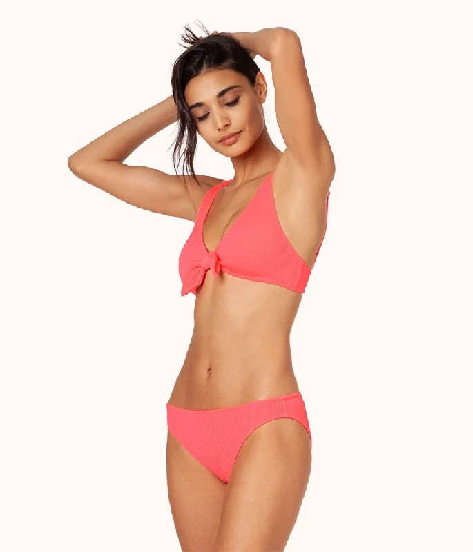 The Ruched Plunge Bralette: Electric Pink