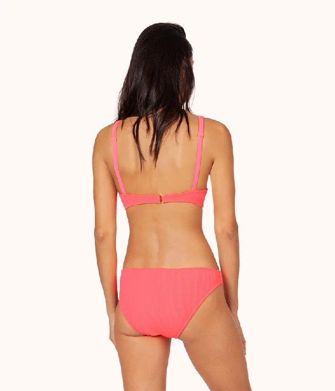 The Ruched Plunge Bralette: Electric Pink