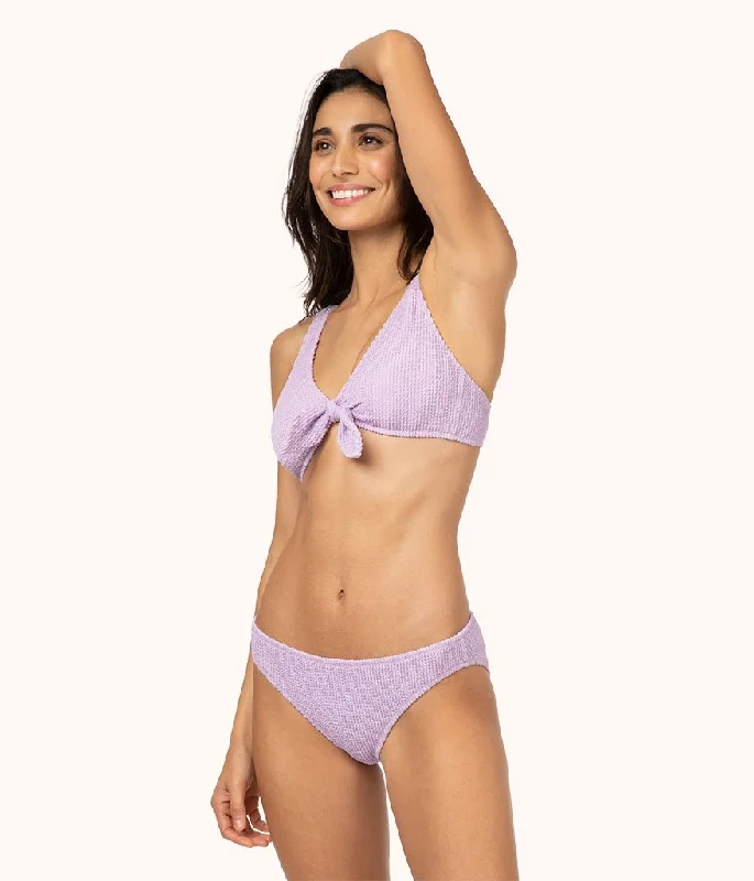 The Ruched Plunge Bralette: Lilac