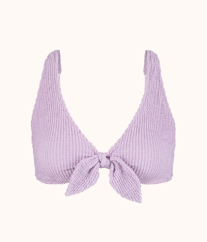 The Ruched Plunge Bralette: Lilac