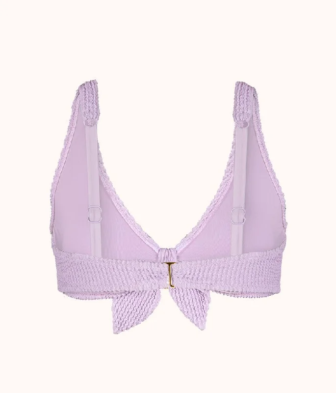 The Ruched Plunge Bralette: Lilac