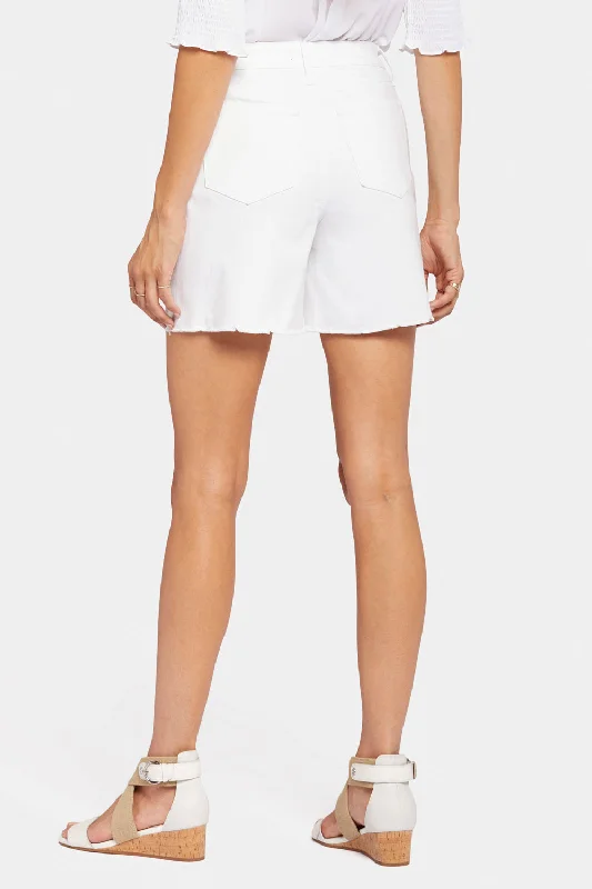 A-Line Denim Shorts - Optic White