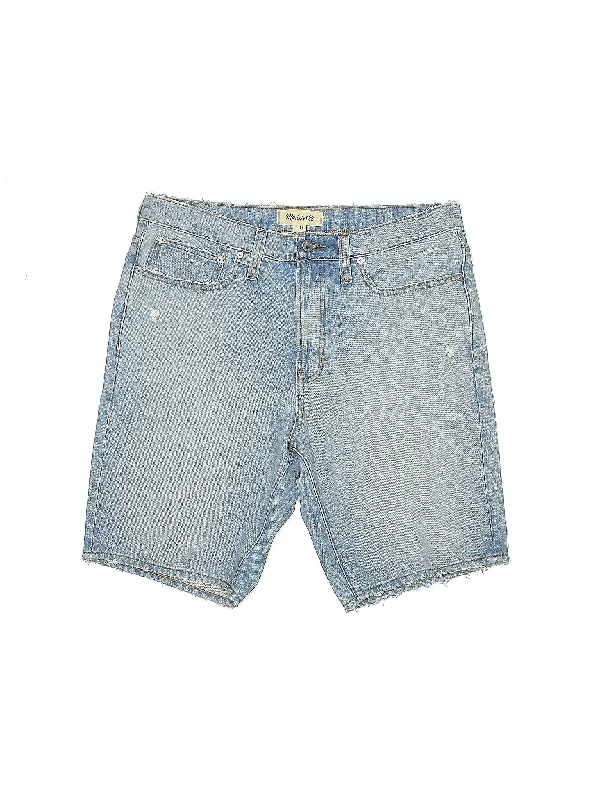 High-Rise Denim Shorts in Light Wash