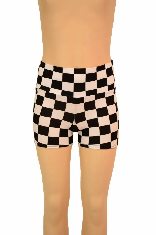 Kids Black & White Shorts