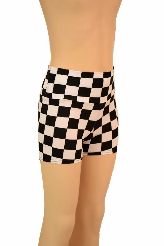 Kids Black & White Shorts