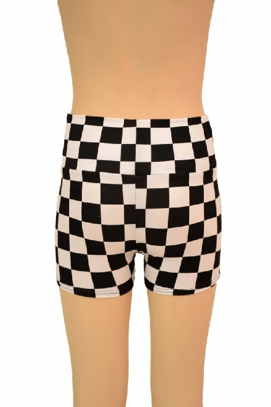 Kids Black & White Shorts