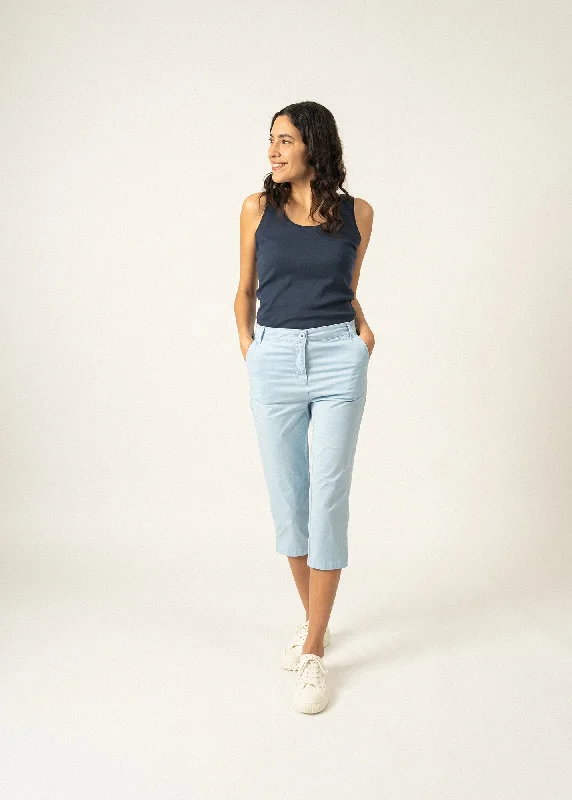 Marinette three quarter pants - in cotton twill (CIEL)