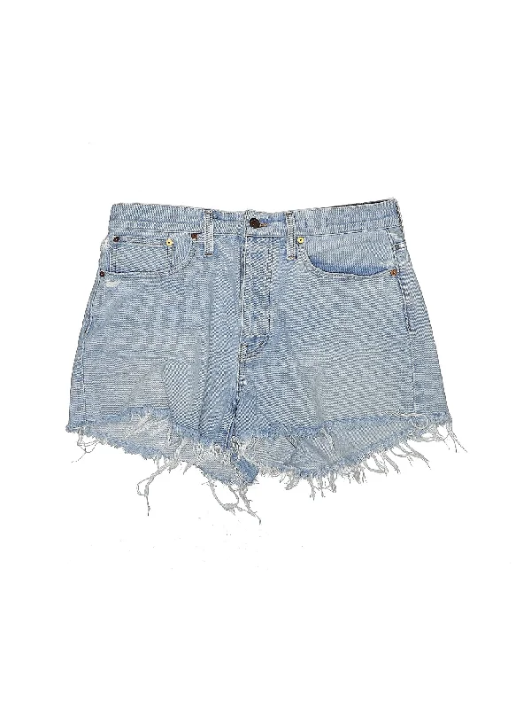 Mid-Rise Denim Shorts in Light Wash