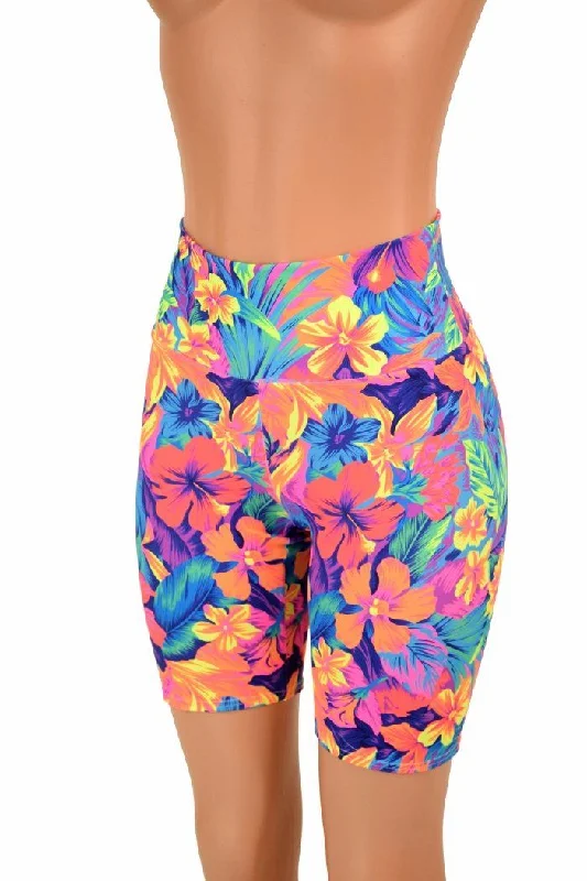 Tahitian Floral Bike Shorts