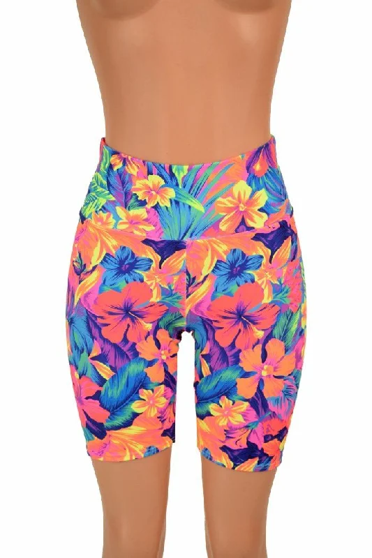 Tahitian Floral Bike Shorts