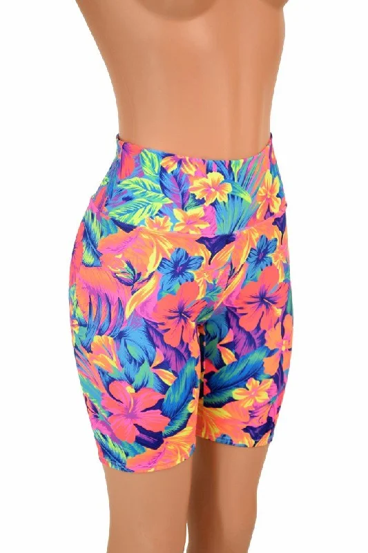 Tahitian Floral Bike Shorts