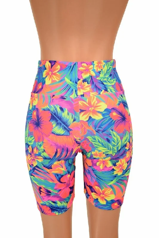 Tahitian Floral Bike Shorts