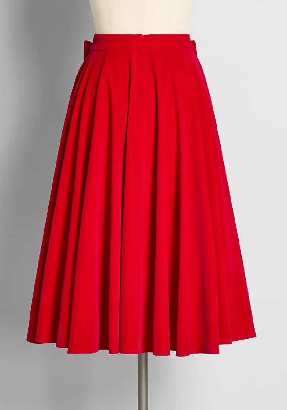 Bows Like Prose Velvet Swing Skirt