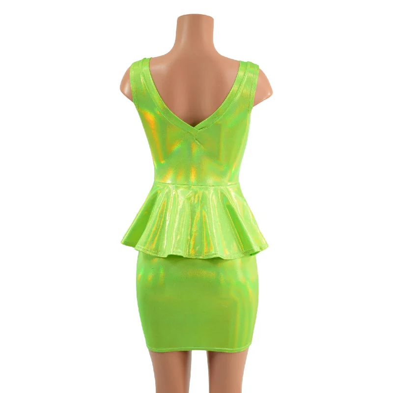 Double V Neck Peplum Top and Pencil Skirt Set