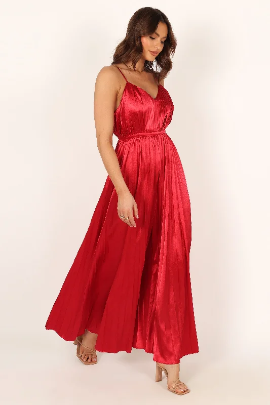 Eden Wide Leg Jumpsuit - Red