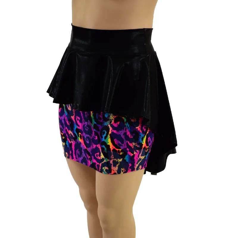 Hi Lo Peplum Bodycon Skirt