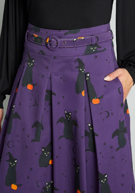 ModCloth x Collectif Cats-Only Costume Party Swing Skirt