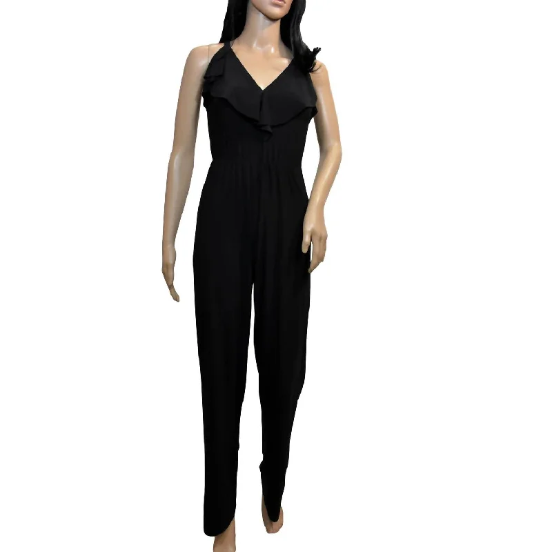 Ruffle Jumpsuit in Black