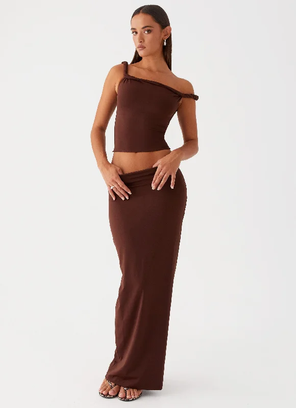 Solace Soul Maxi Skirt - Chocolate