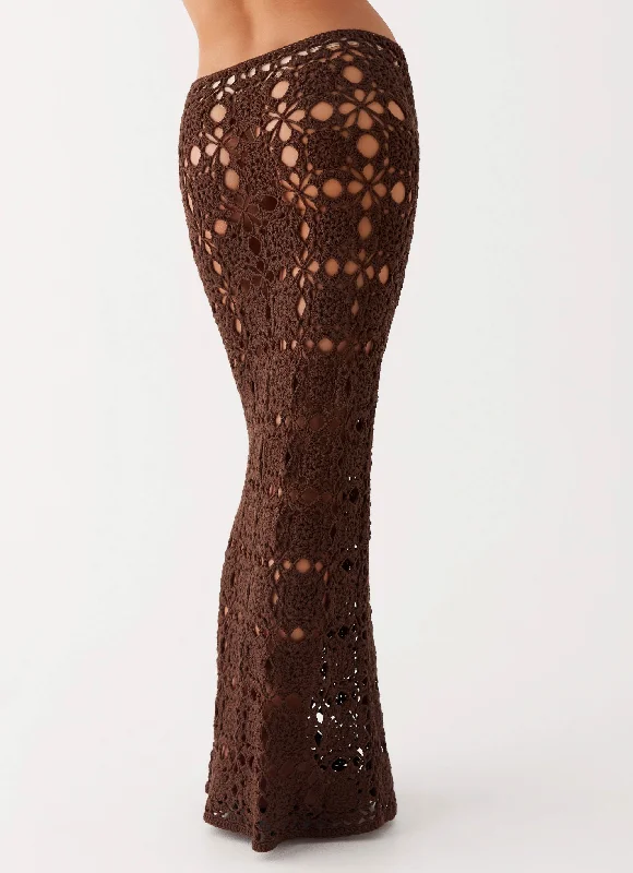 Sorrentino Crochet Maxi Skirt - Chocolate