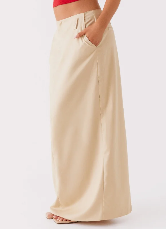 Stella Tailored Maxi Skirt - Beige