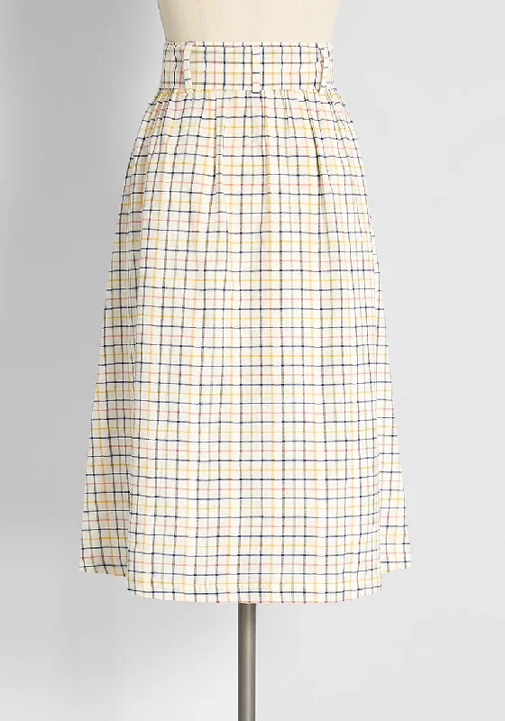 Summer Kickoff Button-Front Skirt